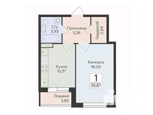 1-к квартира, вторичка, 40м2, 10/14 этаж