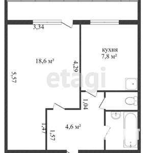 1-к квартира, вторичка, 36м2, 4/10 этаж