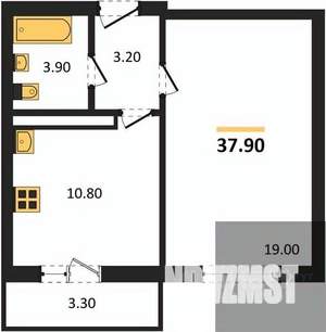 1-к квартира, вторичка, 38м2, 10/17 этаж