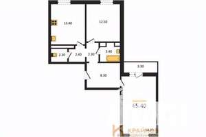 2-к квартира, вторичка, 65м2, 2/17 этаж