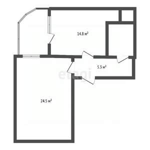 1-к квартира, вторичка, 49м2, 15/16 этаж