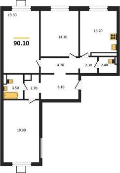 3-к квартира, вторичка, 90м2, 2/17 этаж