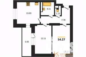 2-к квартира, вторичка, 54м2, 13/28 этаж