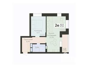 2-к квартира, вторичка, 47м2, 2/18 этаж