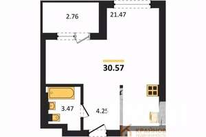 Студия квартира, вторичка, 31м2, 2/28 этаж