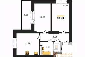 2-к квартира, вторичка, 51м2, 4/28 этаж