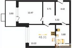 1-к квартира, вторичка, 47м2, 3/21 этаж