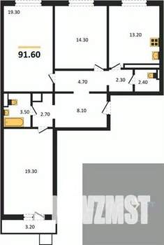 3-к квартира, вторичка, 92м2, 6/17 этаж