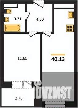 1-к квартира, вторичка, 40м2, 12/28 этаж