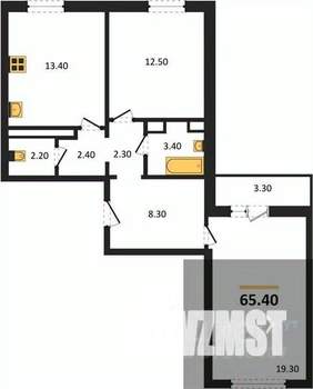 2-к квартира, вторичка, 65м2, 6/17 этаж