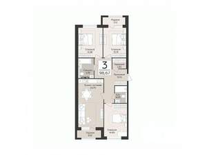 3-к квартира, вторичка, 99м2, 2/8 этаж