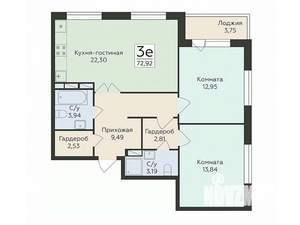 3-к квартира, вторичка, 73м2, 2/18 этаж