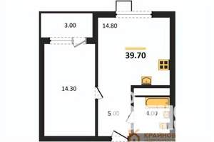 1-к квартира, вторичка, 40м2, 1/11 этаж
