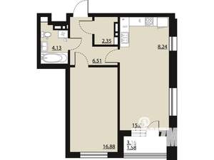 1-к квартира, вторичка, 55м2, 11/23 этаж