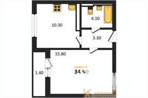 1-к квартира, вторичка, 35м2, 10/17 этаж