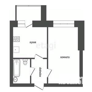 1-к квартира, вторичка, 30м2, 6/10 этаж