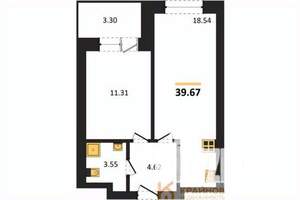 1-к квартира, вторичка, 40м2, 12/28 этаж
