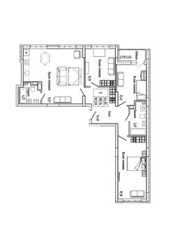 3-к квартира, строящийся дом, 102м2, 2/17 этаж