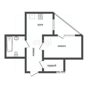 1-к квартира, вторичка, 48м2, 9/25 этаж