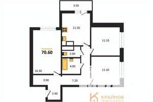 3-к квартира, вторичка, 71м2, 10/25 этаж