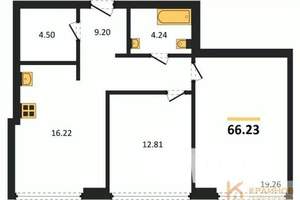 2-к квартира, вторичка, 66м2, 7/9 этаж