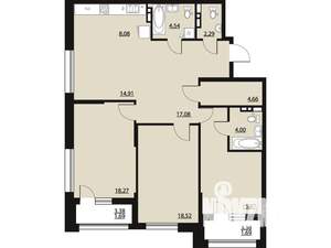 3-к квартира, вторичка, 111м2, 8/23 этаж