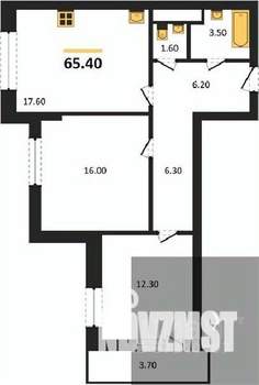 2-к квартира, вторичка, 65м2, 13/25 этаж