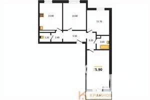 3-к квартира, вторичка, 76м2, 6/17 этаж