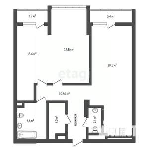 3-к квартира, вторичка, 83м2, 9/17 этаж