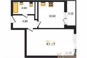 1-к квартира, вторичка, 40м2, 11/25 этаж
