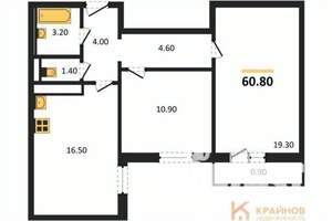 2-к квартира, вторичка, 61м2, 10/17 этаж
