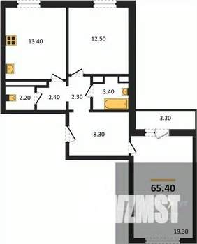 2-к квартира, вторичка, 65м2, 2/17 этаж