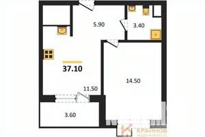 1-к квартира, вторичка, 37м2, 2/11 этаж