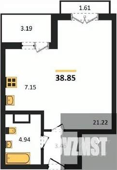 Студия квартира, вторичка, 40м2, 8/18 этаж