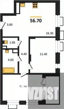 2-к квартира, вторичка, 57м2, 5/14 этаж