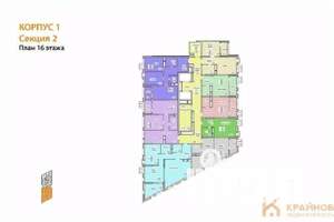 2-к квартира, сданный дом, 62м2, 16/21 этаж