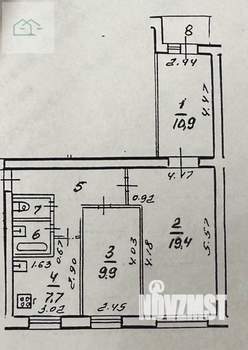 3-к квартира, вторичка, 60м2, 7/9 этаж