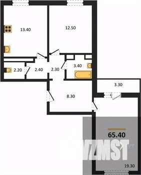 2-к квартира, вторичка, 65м2, 6/17 этаж