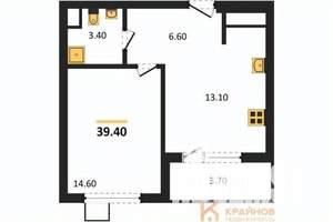 1-к квартира, вторичка, 39м2, 6/11 этаж