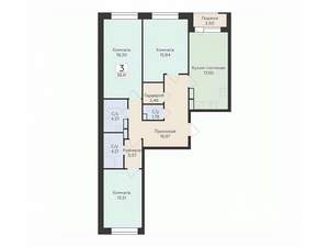 3-к квартира, вторичка, 99м2, 4/12 этаж