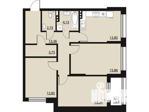 3-к квартира, вторичка, 83м2, 4/25 этаж