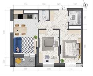 2-к квартира, вторичка, 53м2, 11/21 этаж
