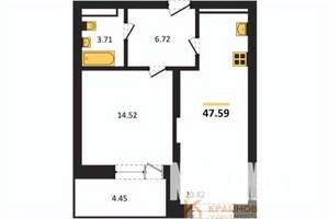 1-к квартира, вторичка, 48м2, 18/28 этаж