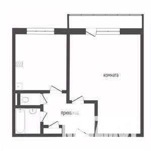 1-к квартира, вторичка, 32м2, 6/9 этаж