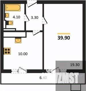 1-к квартира, вторичка, 40м2, 16/19 этаж