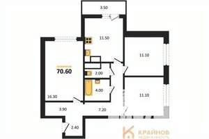 3-к квартира, вторичка, 71м2, 17/25 этаж