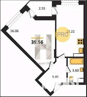 1-к квартира, вторичка, 40м2, 14/20 этаж