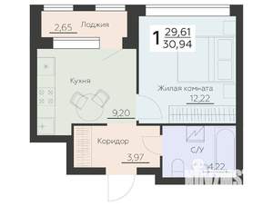 1-к квартира, вторичка, 31м2, 8/14 этаж