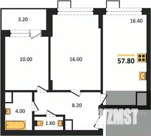 2-к квартира, вторичка, 58м2, 9/13 этаж
