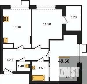 2-к квартира, вторичка, 50м2, 4/13 этаж
